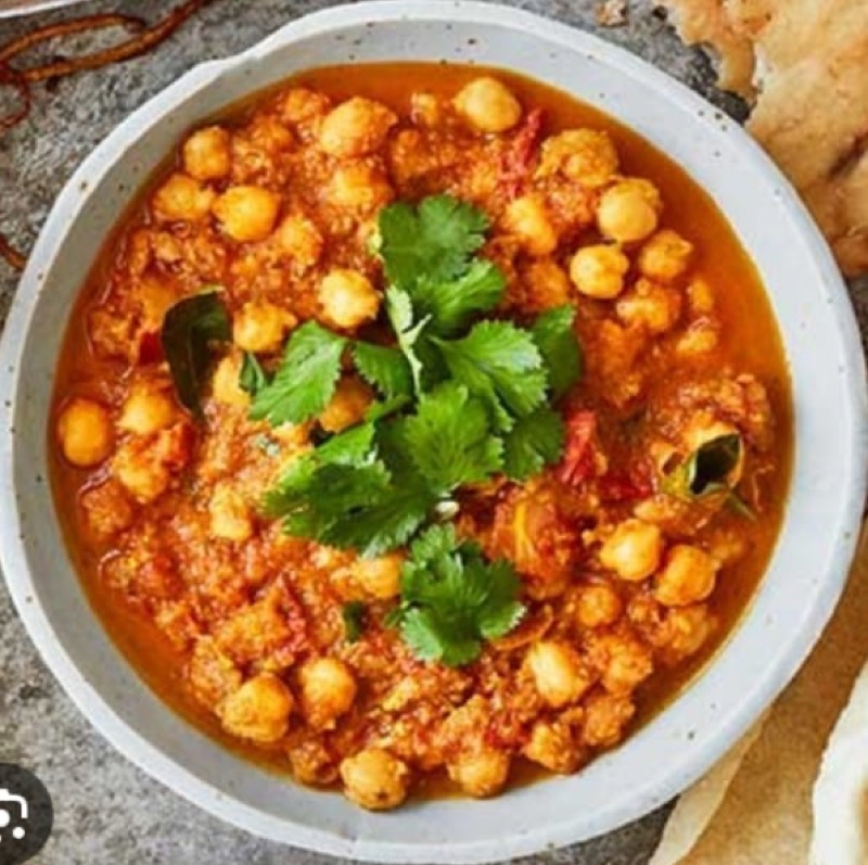 Chana masala with chickpeas and spices
